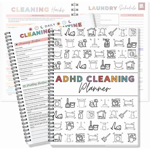 8.5x11 Inch Adhd Cleaning Planner, Daily Cleaning Schedule & Checklist, Cleaning Planner For Adults Women
