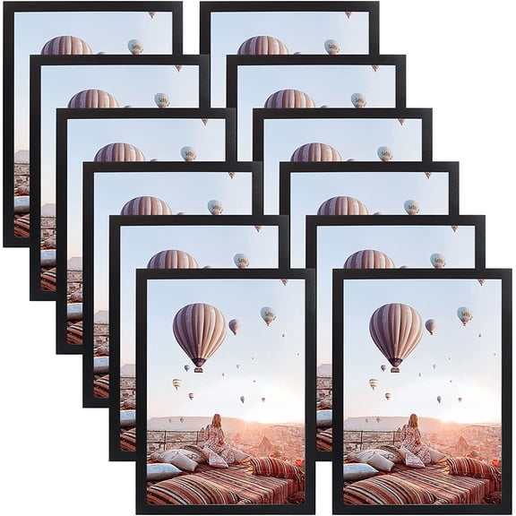 8.5x11 Magnetic Frame Sheet with Self Adhesive Backing, Poster Certificate Carft Picture Photo Frame for Refrigerator Office Glass Window Door Cubicle Tile, 12 Pack