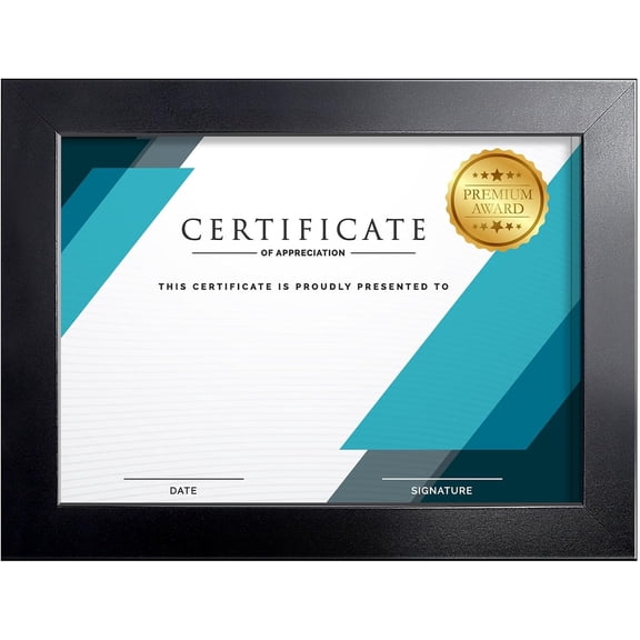 8.5x11 Picture Frame, 11L x 8.5W Frame Display Pictures 6x8 with Mat or 8.5x11 Without Mat, Stable and Sturdy Black Frame and Polished Plexiglass, Horizontal and Vertical Format of The Walls