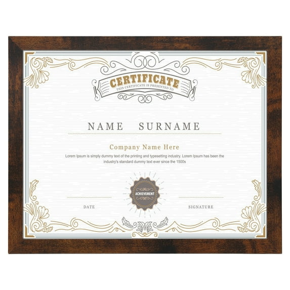 8.5x11 Picture Frame Brown Photo Frame for Wall Mounted and Tabletop Display