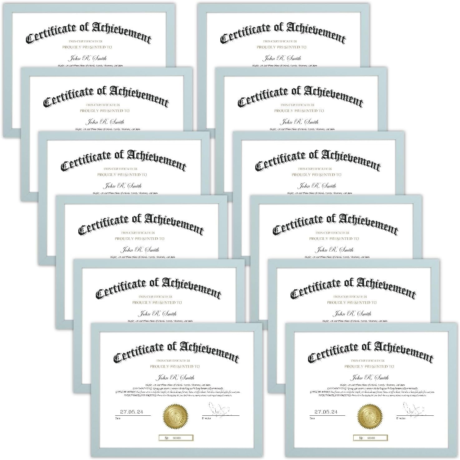 8.5x11 Picture Certificate Frames ,Set of 12  Frames Bulk for Award Certificate Document Diploma, Wall or Tabletop Display
