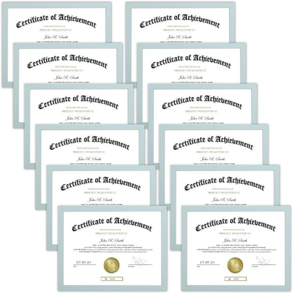 8.5x11 Picture Certificate Frames ,Set of 12  Frames Bulk for Award Certificate Document Diploma, Wall or Tabletop Display