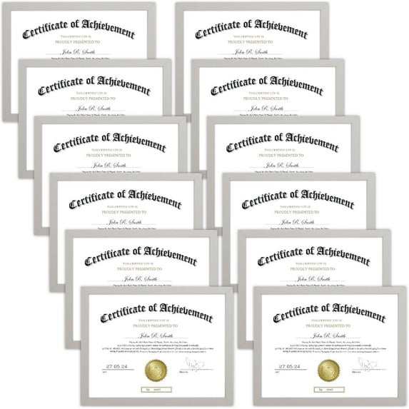 8.5x11 Picture Frame Certificate Frames ,Set of 12 Frames Bulk for Award Certificate Document Diploma, Wall or Tabletop Display