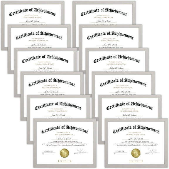 8.5x11 Picture Frame Certificate Frames ,Set of 12 Frames Bulk for Award Certificate Document Diploma, Wall or Tabletop Display
