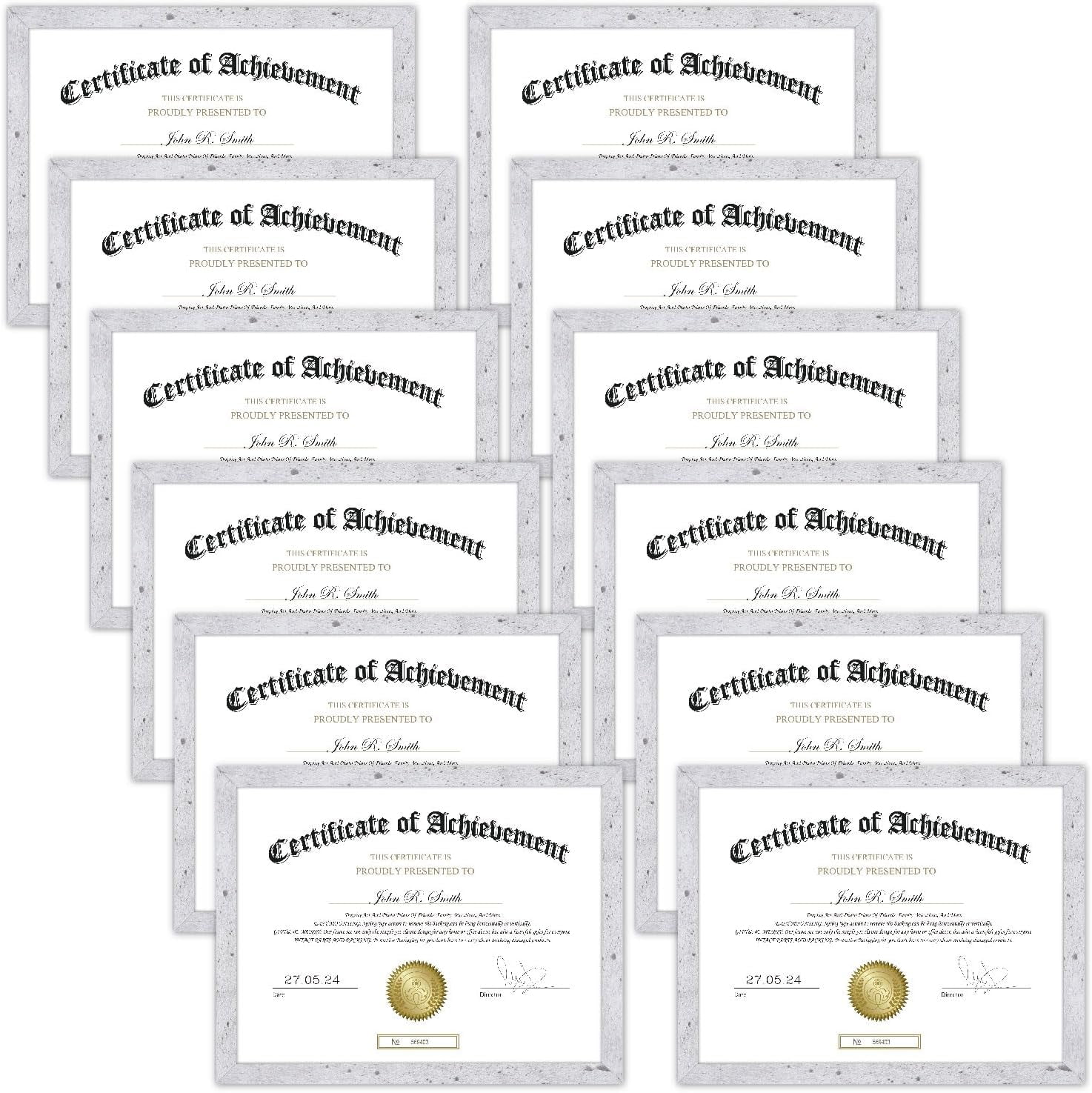 8.5x11 Picture Frame Certificate Frames ,Set of 12  Frames Bulk for Award Certificate Document Diploma, Wall or Tabletop Display
