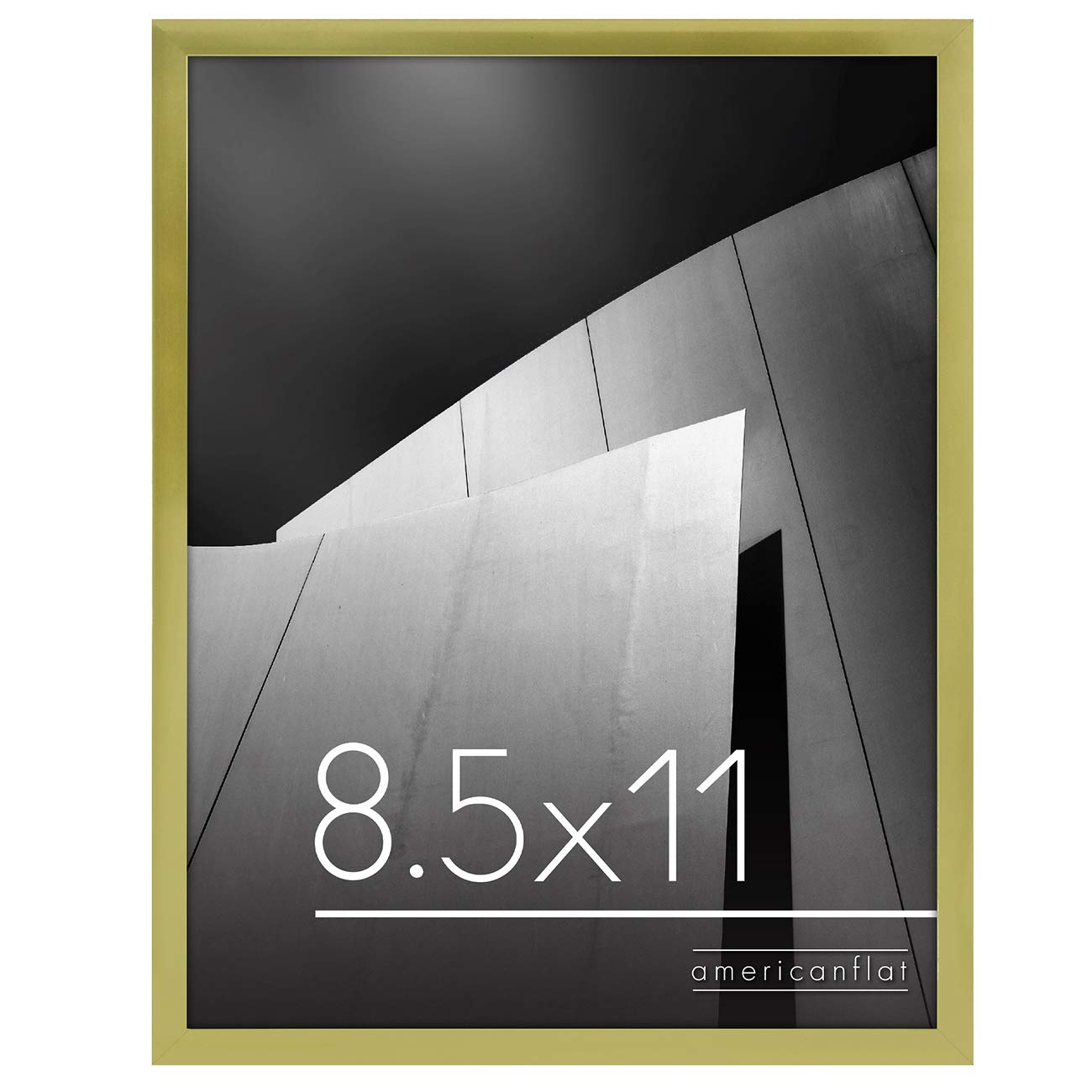 8.5x11 Picture Frame in Gold Sleek Thin Border Photo Frame with