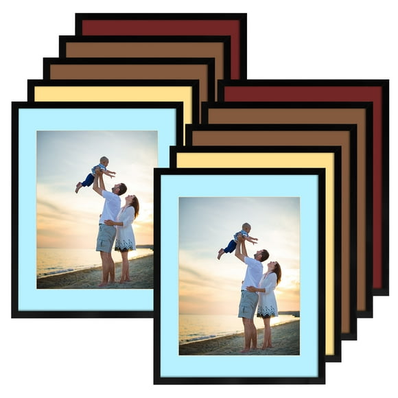 8.5x11 Picture Frames Set of 10, Colorful Frame 8.5x11 for Wall and Tabletop Vertical or horizontal