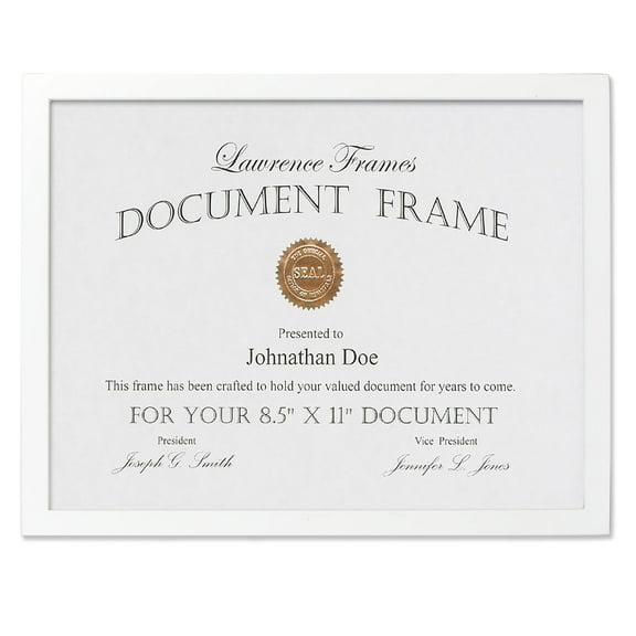 8.5x11 White Wood Certificate Picture Frame - Gallery Collection