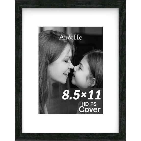 8.5x11 inch Picture Frame, Black Simple Photo Frame for Decorative Artwork, Suitable for Tabletop, Desk, Bookshelf and Wall Display, Photo Gallery Decor