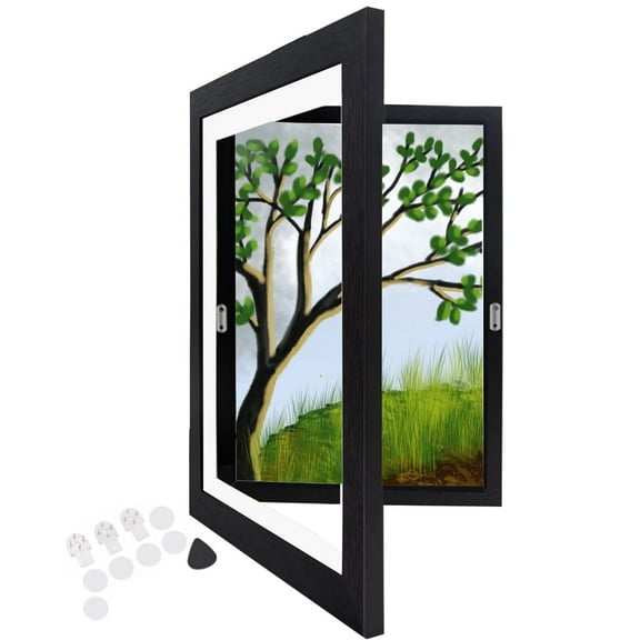 8.5x11Inch Art Frames Front Opening Changeable Artwork Frames Great for Drawings Storage Frames Art Projects Schoolwork Crafts Hanging Art Wall Decor (Black)1PCS