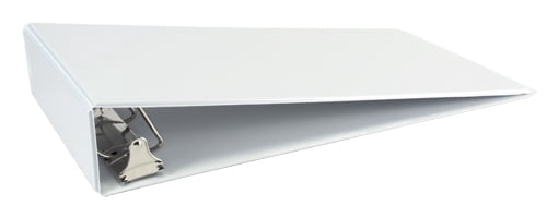 8.5x14 2" Angle-D Ring White Vinyl Binder Top Opening Clear Outside Pockets