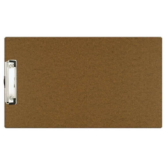 8.5x14 Clipboard Hardboard Panel Featuring a Low Profile Clip Brown