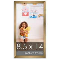8.5x14 Gold Bronze Wood Picture Frame - UV Acrylic, Foam Board Backing, Hanging Hardware
