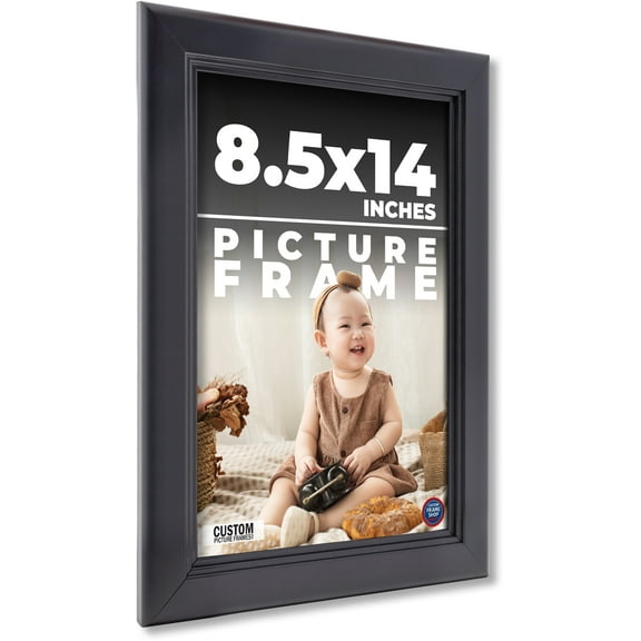8.5x14 Frame Black Passaggi Solid Wood Picture Frame Width 1.5 Inches | Interior Frame Depth 0.5