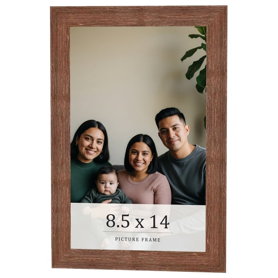 8.5x14 Frame Brown Farmhouse Solid Wood Picture Frame Width 1.5 Inches | Interior Frame Depth 0.5