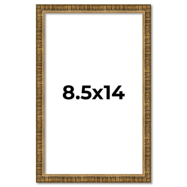 8.5x14 Frame Gold Kingsley Distressed Solid Wood Picture Frame Width 0.75 Inches | Interior Frame