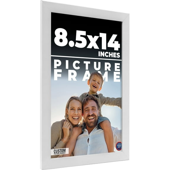 8.5x14 Frame White Real Wood Picture Frame Width 0.75 inches | Interior Frame Depth 0.5 inches |