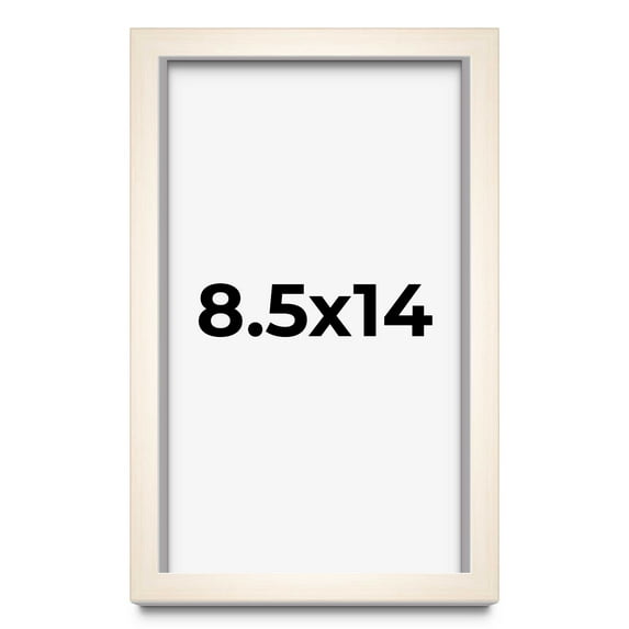 8.5x14 Frame White Wheat Solid Wood Picture Frame | Moulding Width 0.75 Inches | Interior Depth 0.5
