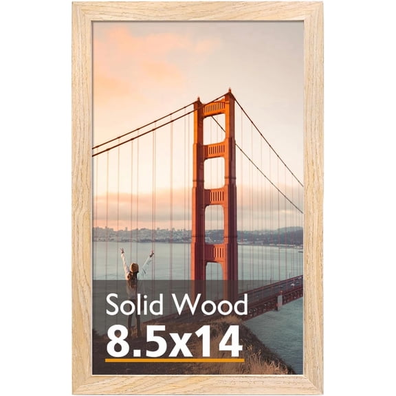 8.5x14 Picture Frame, Natural Solid Wood Frame with Acrylic Plexiglass for Pictures 8.5x14 without Mat, Tabletop and Wall Mounting Display Photo Frame 1 Pack Black,4x4