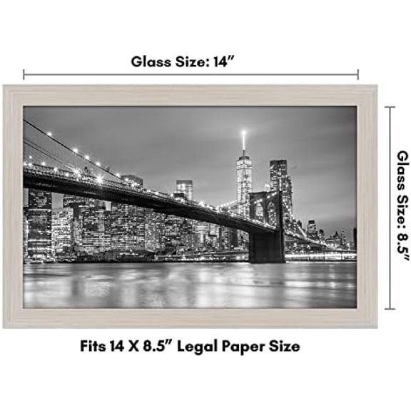 8.5x14 Picture Frame with Shatter-Resistant Glass - Signature Collection - Gallery-Style Frames Made of Engineered Wood - Photo Frame for Wall Display - Light Wood