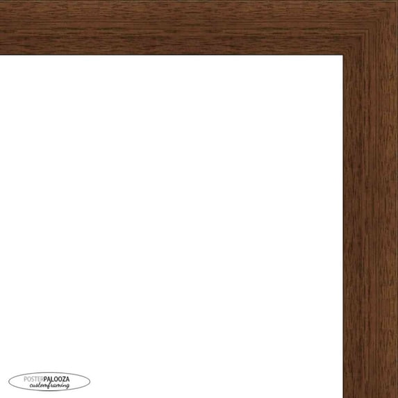 8.5x14 Simple Brown Picture Frame - UV Acrylic, Foam Board Backing, Hanging Hardware