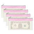 thumbnail image 1 of 8.5x4 Inch Money Bags with Zipper, 4Pcs Clear Cash Deposit Bank Pouch Envelopes Check Wallet for Coin Cosmetics Invioce Bill, Pink, 1 of 6