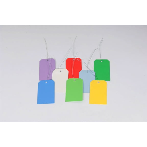 #8 6 1/4" x 3 1/8" 13 Pt. Gray Shipping Tags - Pre-Wired 1000/Case