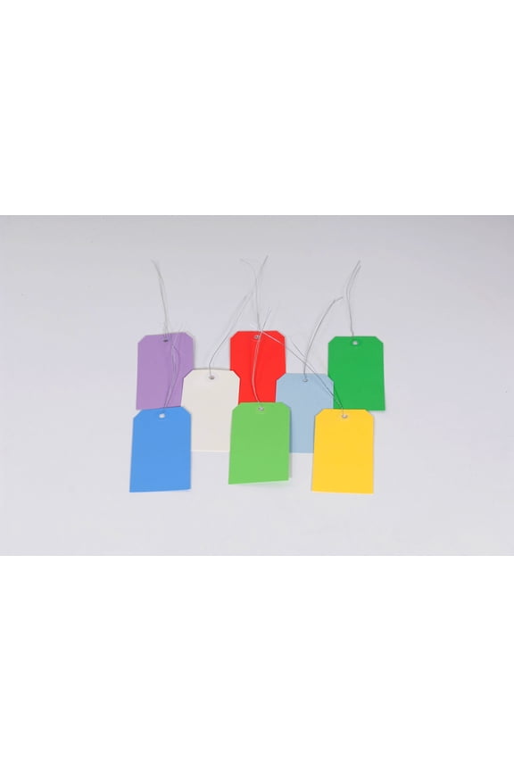 #8 6 1/4" x 3 1/8" 13 Pt. Red Shipping Tags - Pre-Wired 1000/Case