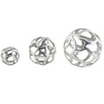 thumbnail image 1 of 8", 6", 4"W Silver Aluminum Metal Cutout Orb Abstract Sculpture, by DecMode (3 Count), 1 of 15
