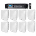 thumbnail image 1 of (8) 6.5" White Commercial 70v Wall Speakers+Amp For Restaurant/Office/Cafe/Bar, 1 of 5