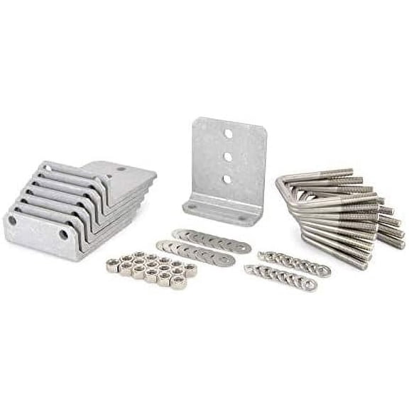 (8) 6" Aluminum L-Type Boat Trailer Bunk Bracket Kit with Stainless Steel Mounting Hardware For 3x3 Boat Trailer Crossmembers$$Watercraft