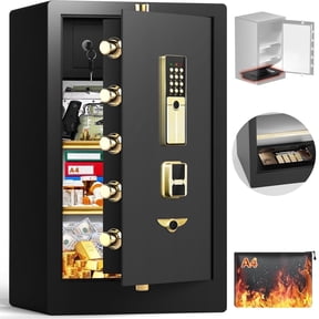 Sanfnz 𝟖.𝟔 Cuft Fireproof Waterproof Safe, 𝟖𝟓 𝐥𝐛𝐬 Heavy Duty Digital Safe with Dual Alarms, Hidden Lock Boxes& Fireproof Bag