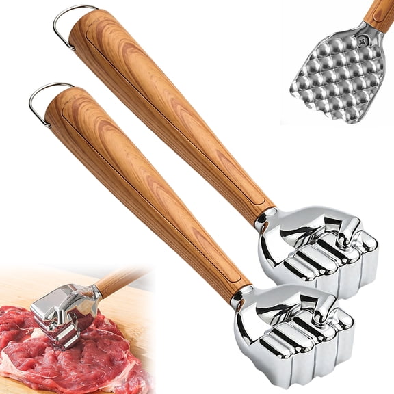 8.6 In Unique Fist Hammer Meat Tenderizer Mallet – Zinc Alloy Dual-Sided Meat Pounder for Beef, Pork & Poultry