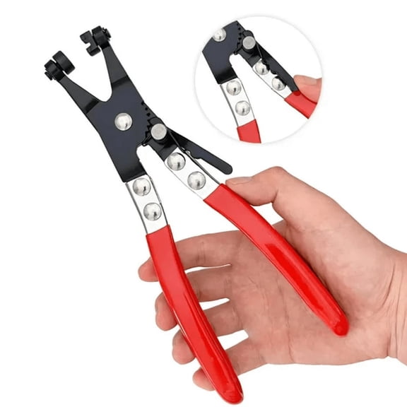 8.6' Swivel Head Hose Clamp Pliers, Spring Loaded CV Boot Clamp Tool with Comfort PVC Handles, Heavy-Duty Carbon Steel for Automotive Fuel, Water & Radiator Hose Repairs