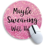 8.6x8.6 Computer Mouse Pad, Funny Pink Mouse Pads for Desk, Round Travel Mouse pad, Cute Pink Home Desk Accessories Decor Inspirational Gifts