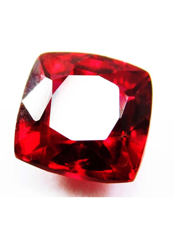 8.60 Ct CERTIFIED NATURAL Ruby Red SQUARE Cushion Cut Loose Gemstone Earing Size