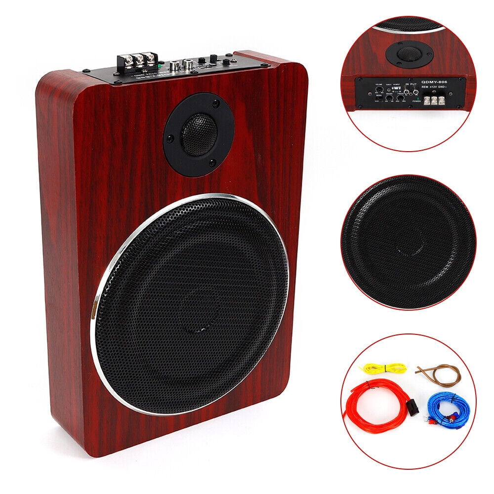 8" 600 Watt Slim UnderSeat Powered Car/Truck Subwoofer Sub+Amp Kit Car