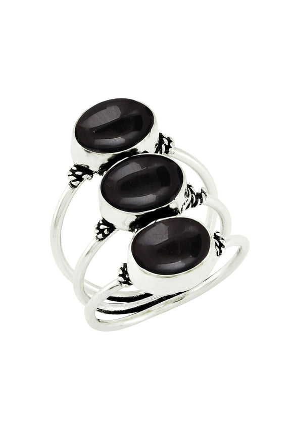 8.65 Cts Natural Black Onyx Ring Size 11.5 For Women, Black Stone July Birthstone Ring Jewelry Gift For Women Mom Wife