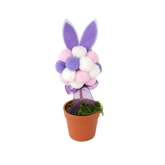 8.66 Inch Easter Bunny Plush Soft Flower Pot Planter Decoration Bunny Table Decoration, Spring Holiday Party Centerpiece Tray Ornament Festive Gift for Indoor Outdoor Use
