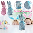 thumbnail image 1 of 8.66 Inch Easter Bunny with Bowtie Plush Flocked Rabbit Figurine Desktop Gift for Table Living Room Home Party Spring Decor 2 Pcs, 1 of 7
