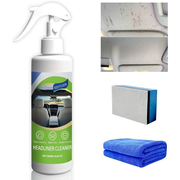 8.66 OZ (256 ml) Car Ceiling Cleaner,Headliner Cleaner,Multifunctional Car Interior Roof Fabric Cleaner Spray,Multi Purpose Deep Clean for Leather,Fabric,Plastic of Auto and Home