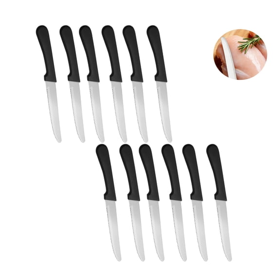 8.66in Stainless Steel Dinner Knife for Kitchen Portable Metal Steak Knife 12 Pack Serrated Blade Steak Knives for Dinner Restaurant Home