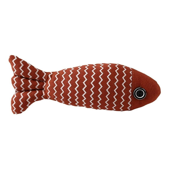 8.66x3.35 inch Cat Chew Toys with Catnip - Soft Linen Fish Dental Cleaning Dolls for Kittens & Adult Cats, Interactive Biting/Kicking Toys (Assorted Colors)