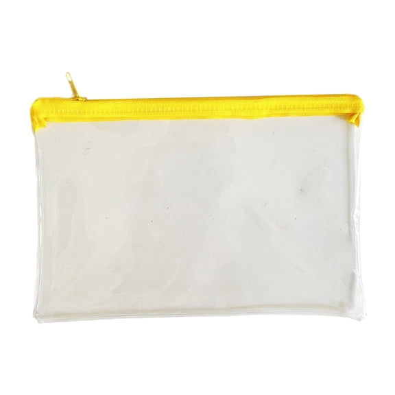 8.66x5.71 inch Yellow Zip Clear Exam Pencil Case