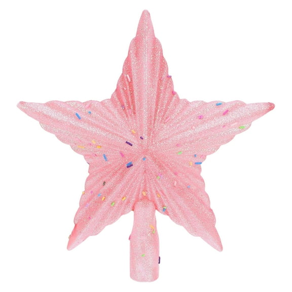 8.66x8.27Inch Christmas Tree Star - Shatterproof Star Tree Top Ornament - Glittery Christmas Decoration - Plastic Five-Pointed Star Tree Top Ornament
