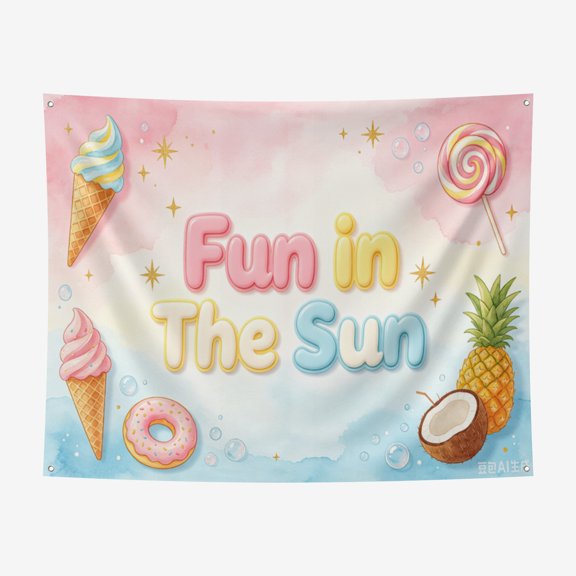 8*6FT Fun in The Sun Birthday Backdrop Tropical Summer Splish Splash Girly Pool Birthday Party Decorations Swimming Pool Birthday Party Banner Photo Booth Props