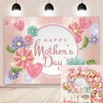 thumbnail image 1 of 8×6FT Mother's Day Background Happy Mother's Day Banner Pink Flowers Love Heart Photo Photography Props for Mother's Day Party Decoration, 1 of 6