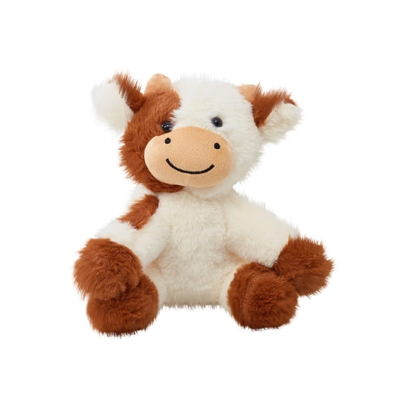 8.6in Cute Cow Plush Doll, Soft Stuffed Dairy Cattle Toy, Black and White Spotted Farm Animal Figure, Cuddly Milk Cow Plushie for Home Decor, Gifting Stuffed Toy