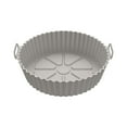 thumbnail image 1 of 8.6inch Air Fryer Silicone Liner Silicone Air Fryer Basket Heat Resistant, Reusable Air fryers Silicone Pot Round for 5QT - Air fryer Oven Accessories, Gray, 1 of 6