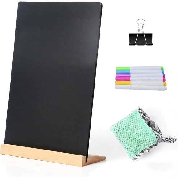8.6x11.7 in Small Chalkboard Signs with Stand for Tabletop Decor Double Sided Mini Chalkboard for Restaurant Food Menu, Message Board, Wedding Party (1 Pack)